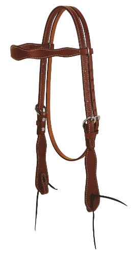 3/4 Rich Brown Scalloped Browband - Horse