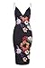 AX Paris Women's Strappy Floral Midi Bodyconblack Dress(Black Multi Flower, Size:4)