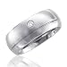 Men's Stainless Steel Diamond Band Ring (H, SI, 0.05 carat)-Band Width:8mm