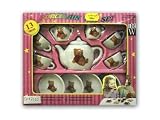 from DRW 13 Piece Porcelain Childs China Tea Set