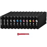 Compatible Canon PGI-29 All Ink Tanks for Canon PIXMA PRO-1 - Value Pack, 12 Cartridges + Abacus24-7 Cable Tie