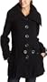 XOXO   Junior's Jumbo Collar Coat,Black,Small
