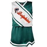 NFL Reebok Miami Dolphins Youth Girls Aqua-White 2-Piece Sleeveless Cheerleader Dress Set (Large)