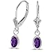 14k White Gold February Birthstone Oval Amethyst title=