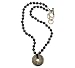 Black Onyx Protection Necklace with Chinese Coin - 21 1/2