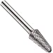 PFERD Tough Series 14 Degree Taper Carbide Bur, Uncoated (Bright) Finish, Double Cut, Radius End