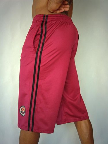 Sporthose Extralang im Baseball-Style - Glanz-rot - Star Training Boxerhose Action Short 1956