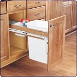 Rev-A-Shelf 4WCTM-1550DM-1 Single 50 Quart Pull-Out Waste Container for Full Height Cabinet with 12
