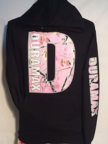 Duramax Real Tree Design Light Pink Color Black Hoodie Hooded Sweatshirt
