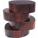 Teak Wood Stack Of Stumps Side Table