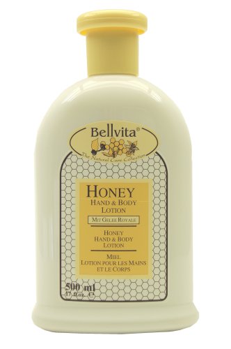 Bellvita Honey Hand & Body Lotion, 17 fluid ounces. (Pack of 4) by Bellvita Natural Care