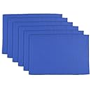 DII 100% Cotton, Ribbed 13x 19" Everyday Basic Placemat Set of 6, Blueberry