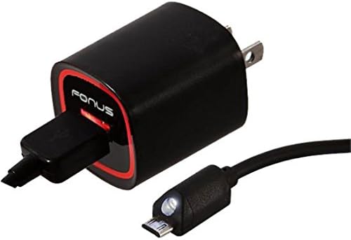 Fonus Rapid 2.4 Amp Home Travel Wall Charger Adapter 6 ft. Micro USB Cable with Touch Activated LED Light for US Cellular HTC One V, US Cellular HTC Hero S, US Cellular Huawei Ascend Y, US Cellular Kyocera Hydro XTRM, US Cellular LG G3, US Cellular LG Optimus F7, US Cellular Samsung Axiom