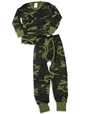 Indera - Boys Long Sleeve Camouflage Thermal Set, Olive, 712ST (Size Large)