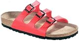 Birkenstock slippers Florida from Birko-Flor in Cherry with a regular insole