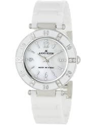 Anne Klein Womens 109417WTWT Swarovski Crystal-Accented White Ceramic Watch