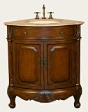 Hand Crafted Two Door Corner Single Sink Bathroom Vanity