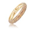 Six-Row Topaz Colored Crystal Hinge Bangle Bracelet Fashion Jewelry