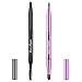 2 Pieces Retractable Eyebrow Lip Brush Soft Eyelash Makeup Brush Set With Cap Concealer Eyeliner Travel Cosmetic Brushes