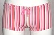 Pink Stripe Drawstring Square-Cut Boy-Short with Seamless Front