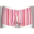 Pink Stripe Drawstring Square-Cut Boy-Short