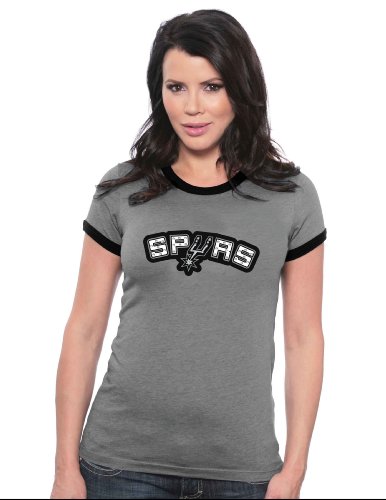 Majestic Threads San Antonio Spurs Ringer Tee, Black, Extra Large