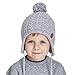 SOMALER Toddler Kids Winter Ear Flap Beanie Hat Boy Girl Fur Pompom Knit Hats