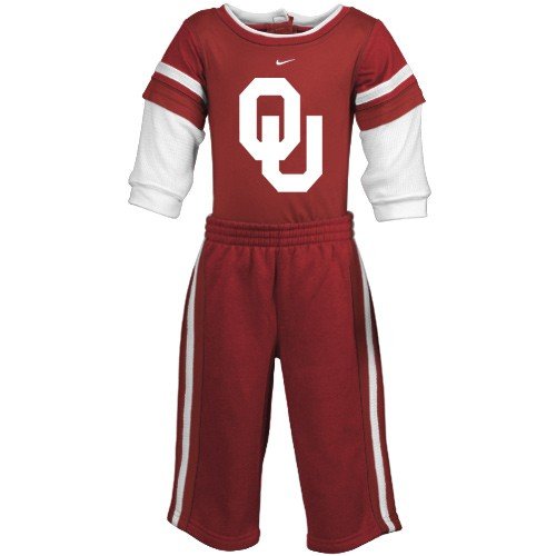 Nike Oklahoma Sooners Infant Crimson Red Creeper & Fleece Sweatpants 2-piece Gift Set