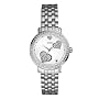 GUESS Women's Swarovski Crystal Heart Dial Watch