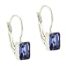 Sterling Silver Tanzanite cz stone emerald cut LeverBack Lever Back Earrings