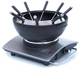 Andrew James Large 1.2 Litre Cast Iron Electric Fondue - Suitable for all types of fondue - 1000 watts