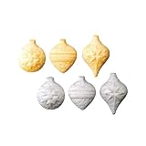 Holiday - Christmas Shimmer Ornaments Sugar Shapes 6 Assorted Made of Sugar 1 1/4 to 1 1/2inches