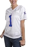 adidas - Kansas Jayhawks Women's -No. 1- White Fashion Football Jersey