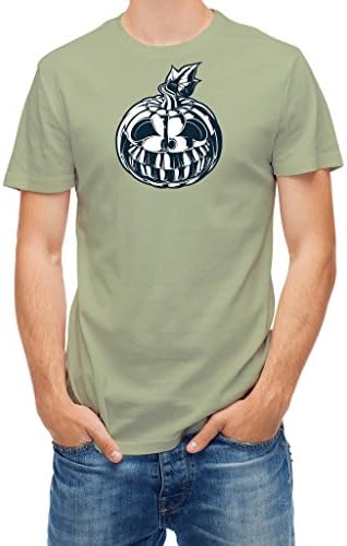 T-shirt jack o' lantern Halloween pumpkin Green Sage M