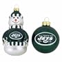 NFL New York Jets Snowman and Ball Mini Blown Glass Ornaments