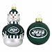 New York Jets Snowman and Ball Mini Blown Glass Ornaments