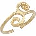 14K Yellow Gold Asymmetrical Scroll-Design Toe Ring