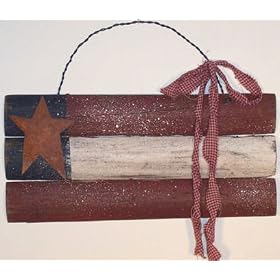 ABC Products E and J Crafts ~ Primitive Country USA Americana Handcrafted Flag with Rusty... by e & h Company