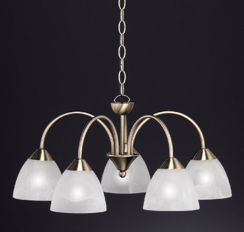 Honsel light chandelier form 5 flames, antique brass,