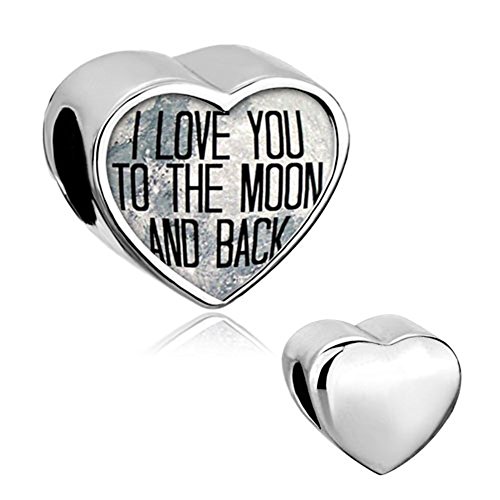 Mother's Day Gifts New I Love You To The Moon and Back Heart Love Charm Beads Fit Pandora Jewelry Bracelet