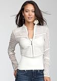 BB Mini Striped Leather Jacket Total Outerwear Egret-l
