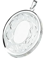 14K White Gold Oval Locket: 26.25X20.5 mm