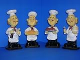 ITALIAN Fat CHEF 3-D 4 pc Kitchen Bobble head Set *NEW!*