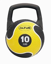 Altus Athletic 10-Pound 2-in-1 Power Medicine Ball and Kettlebell with DVD