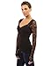 PattyBoutik Women's Sweetheart Floral Lace Long Sleeve Blouse