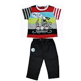 Tuc Tuc Baby Boy Short Sleeve T-shirt and Linen Pants Clothing Set, Al Abordaje. (6m)