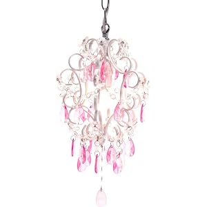 Molly `N Me Chandelier - Beaded Pink Drops by Molly `n me