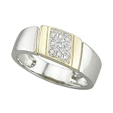 14K Two Tone Gold 1/10 ct. Diamond Men's Wedding Ring