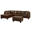 Niels Sectional Sofa and Ottoman - Brown