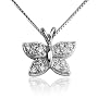 Sterling Silver Cubic Zirconia Butterfly Pendant